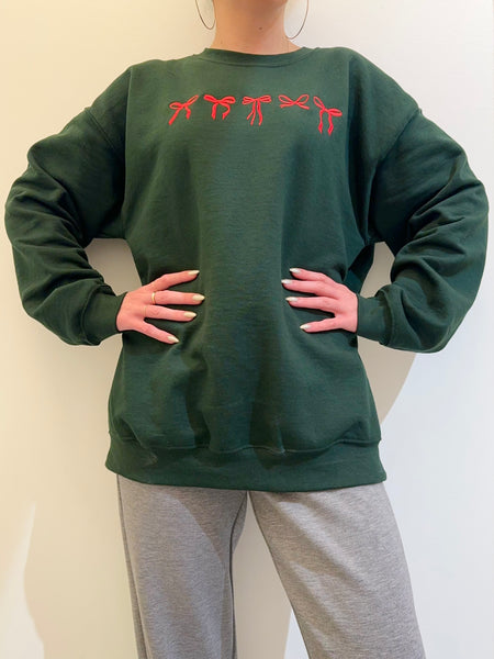 Bows on Bows Sweatshirt in Green