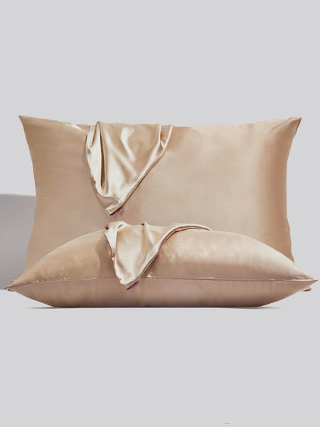 Holiday Satin Standard Pillowcase 2pc Set in Champagne
