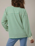 Cruisin' Through Stripe Top in Green & Cream