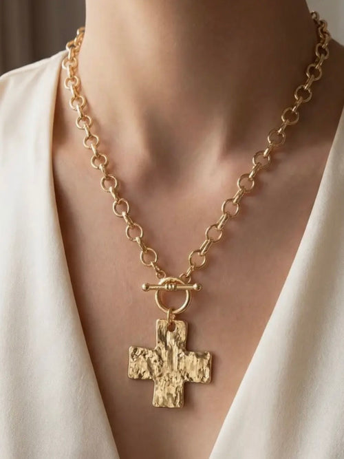 Square Cross Toggle Necklace