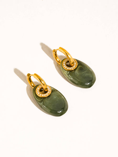 Canari Resin Hoops in Green