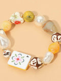 Mahjong Flower Tile Bracelet