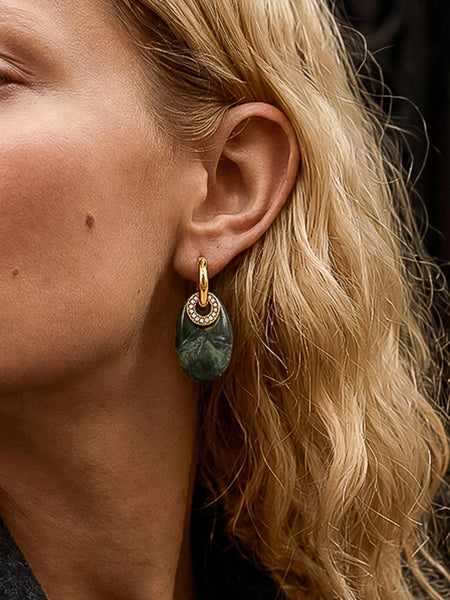 Canari Resin Hoops in Green