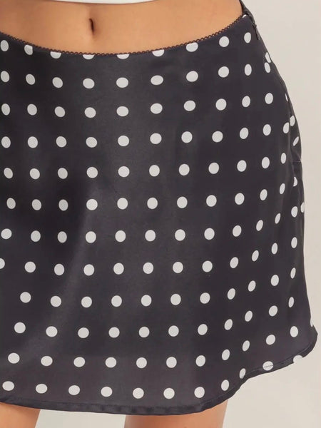 Do The Polka Mini Skirt in Black
