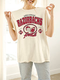 Gridiron Football Thrifted Tee in Off White