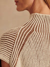 Lauren Plated Knit Tank in Cocoa Dust