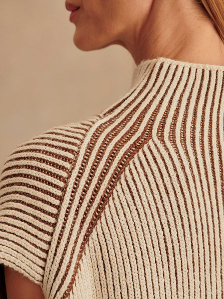 Lauren Plated Knit Tank in Cocoa Dust