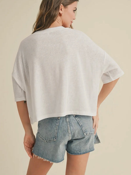 Lovely Linen Tee in White