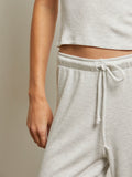 Maddie Waffle Drawstring Pant in Ash