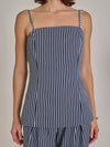 Lots of Lines Long Tank in Blue
