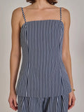 Lots of Lines Long Tank in Blue