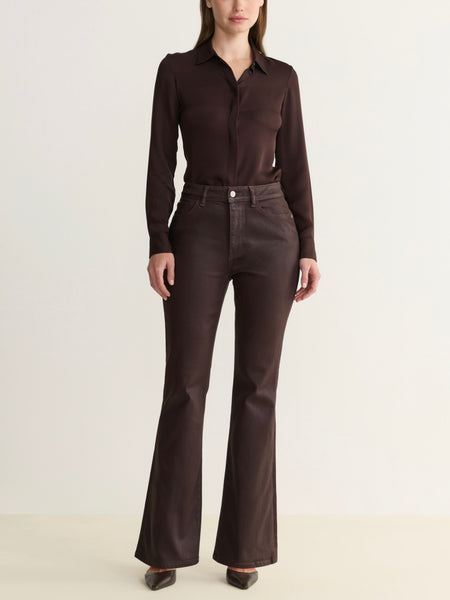 NAO Coated Bootcut in Coated Americano