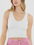 Either Way Ribbed Tank in White
