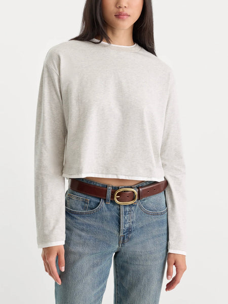 The Long Sleeve Layered Tee in Vintage Grey