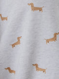 Stretched Out Sweatshirt in Doggy Print Grey