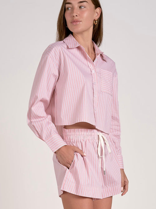 Prep In Your Step Top in Melon Stripe