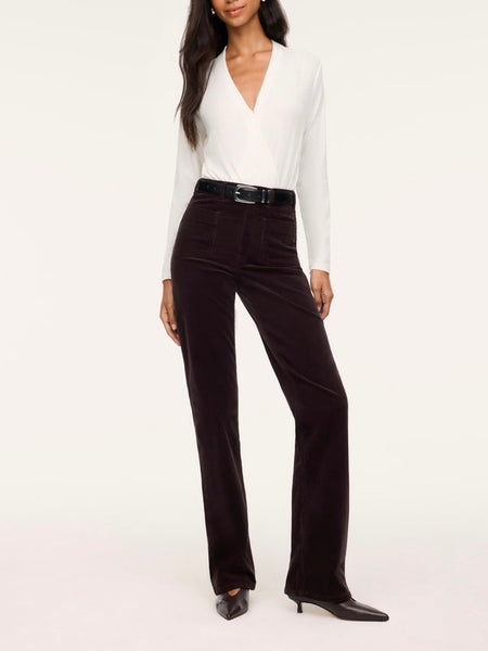 Cashknit Long Sleeve Wrap Bodysuit in Ivory