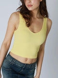 Either Way Ribbed Tank in Pale Lemon