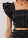 All Ruffled Up Top in Black