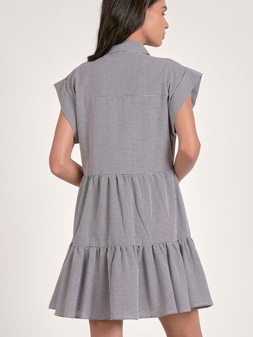 Southern Seersucker Dress in Black