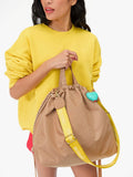 Sac Tout Backpack in Latte Recycled Nylon Twill