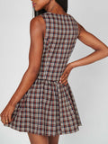 Meester Mini Dress in Saddle Plaid