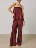 Oh So Sleek Strapless Top in Wine