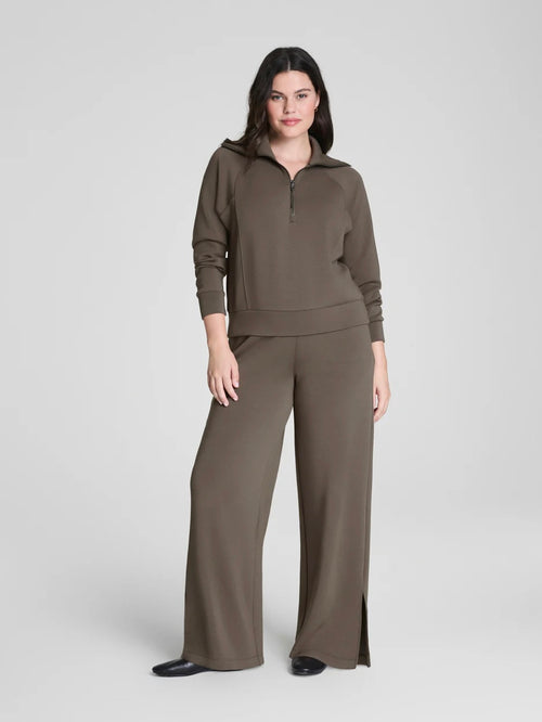 AirEssentials Smooth Front Wide Leg Pant in Mineral