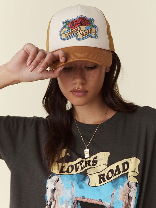 Lovers Road Trucker Hat in Mustard