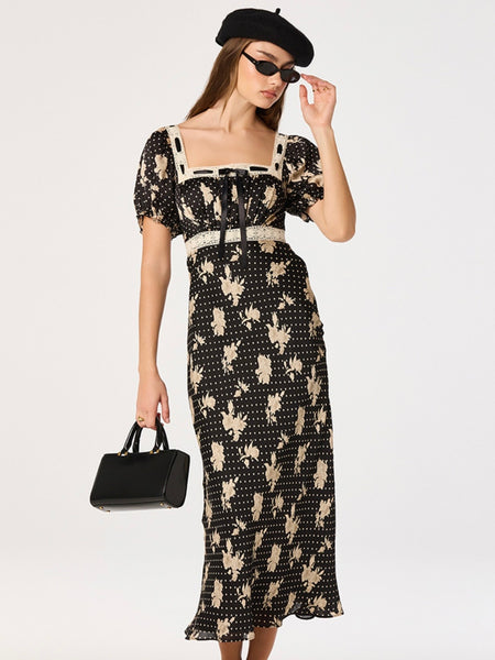 Kim Dress in Black Polka Dot