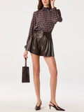 Alyssa Top in Eggplant Plaid