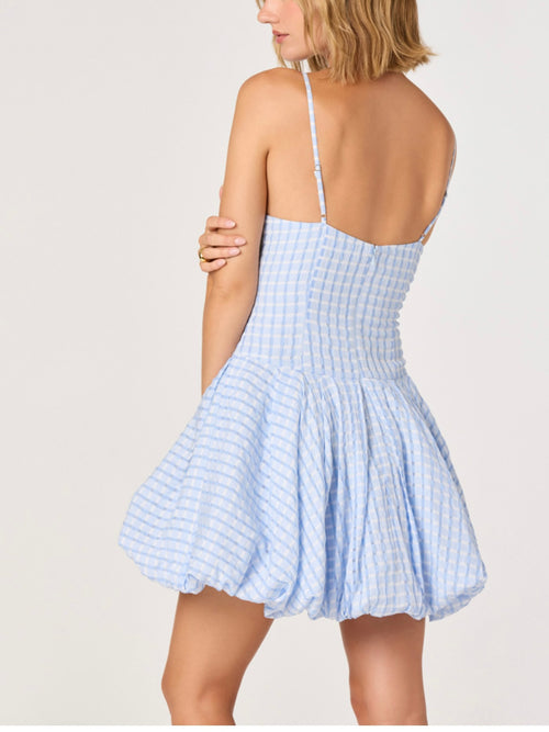 Tionna Dress in Blue Plaid