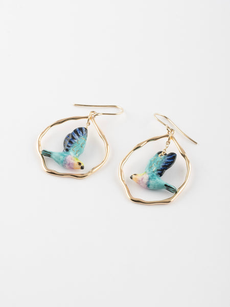 Polar Hare Small Hoops & Gold Star Earrings