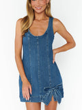 Bridgeport Bow Dress in Blue Jean Baby