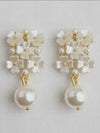 Flower Pearl Drop Earrings