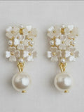 Flower Pearl Drop Earrings