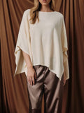 Loose Leaf Cape Sweater in Cream