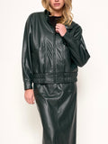 Paulina Faux Leather Jacket in Emerald