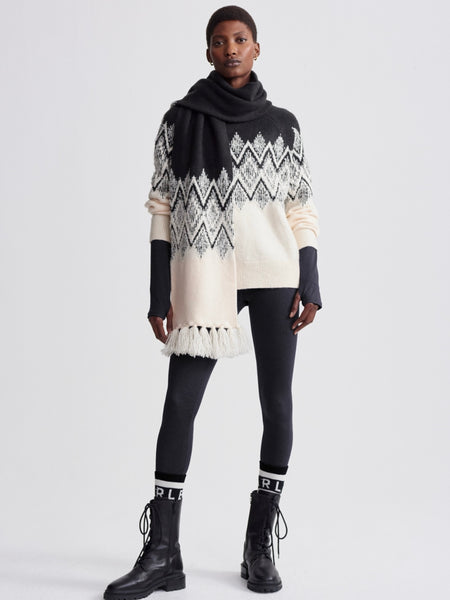 Siren Relaxed Jacquard Sweater in Whitecap Grey