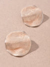 Dainty Disc Studs in Beige