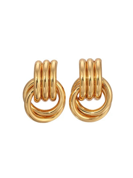 Double Knot Earrings in Gold