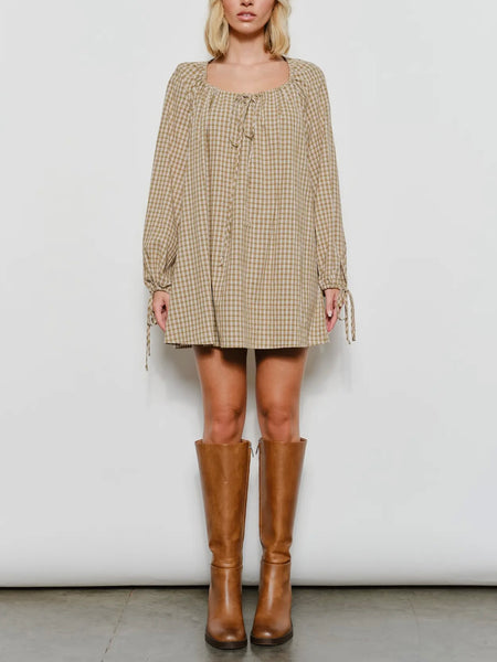 Plaid About Her Mini Dress in Olive