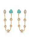 Double Piercing Turquoise Earrings