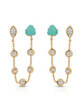 Double Piercing Turquoise Earrings