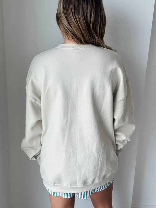 Golf Club Oversized Sweatshirt in Sand