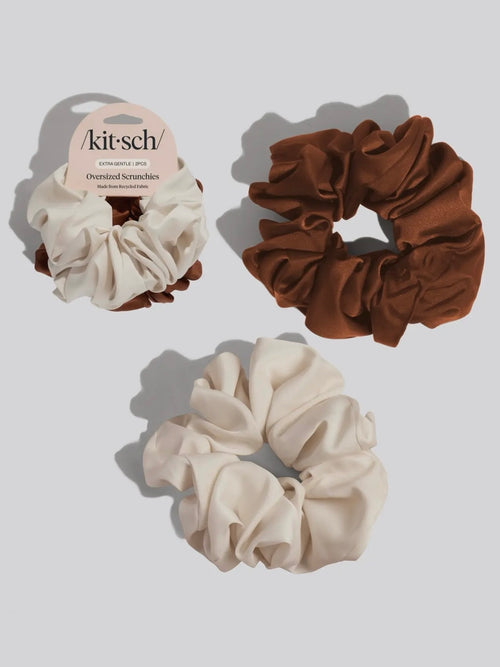 Cream & Camel Oversized Scrunchies