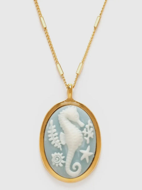 Seahorse Cameo Necklace