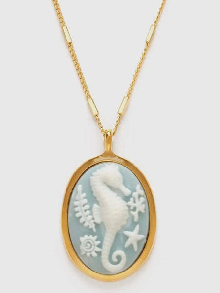 Seahorse Cameo Necklace