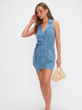 Fairfield Vest Dress in Gusty Blue