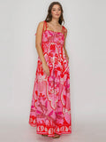 Tropic-tini Printed Dress in Red & Pink